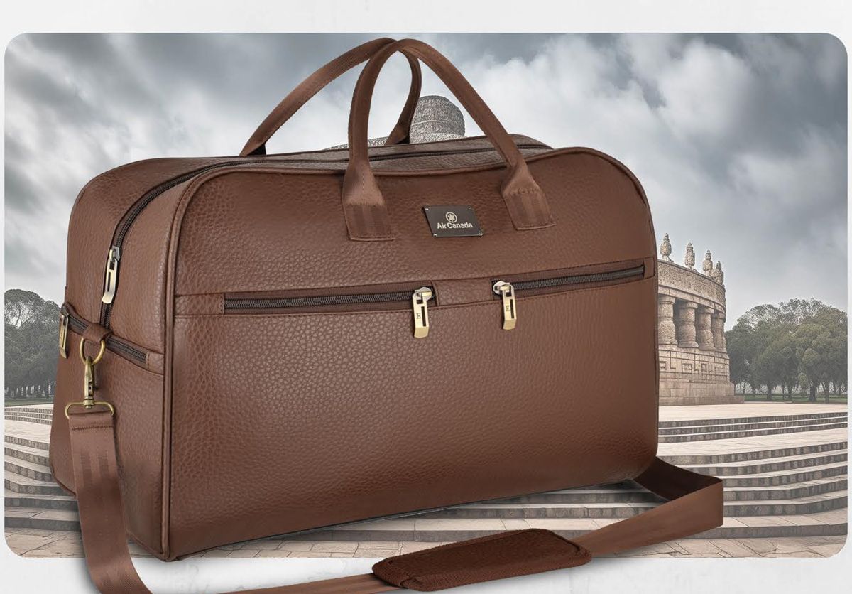 Premium brown travel duffle — supplier catalogue